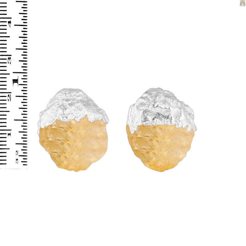 Citrine Raw Crystal Stud Earring CIT-RCYE-2