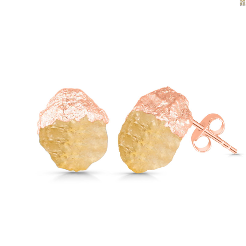 Citrine Raw Crystal Stud Earring CIT-RCYE-2