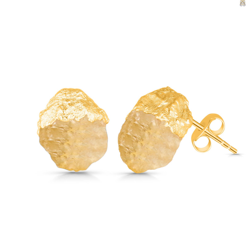 Citrine Raw Crystal Stud Earring CIT-RCYE-2