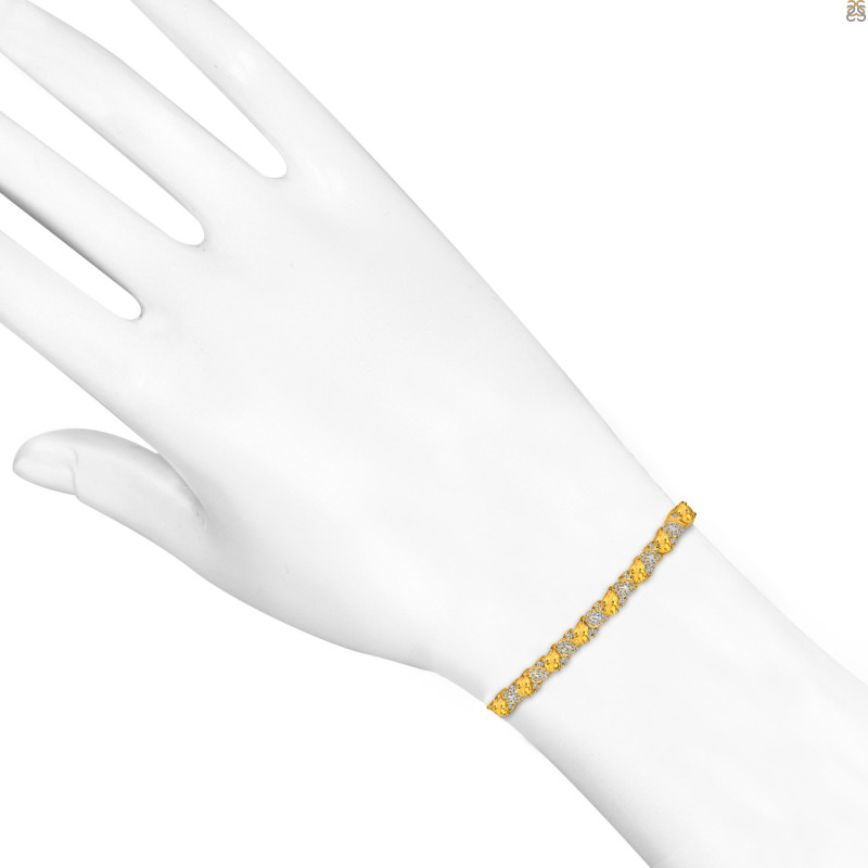 Citrine & White Topaz Bracelet With Adjustable Camera Lock CIT-RDB-128.