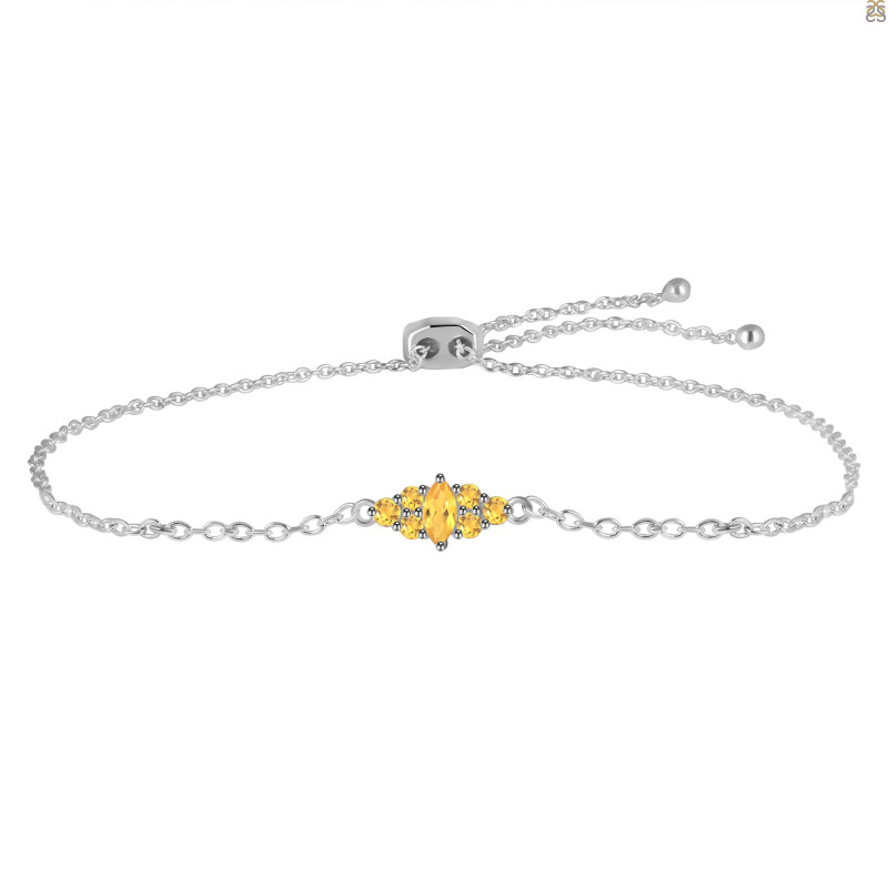Citrine Bracelet With Adjustable Camera Lock CIT-RDB-142.