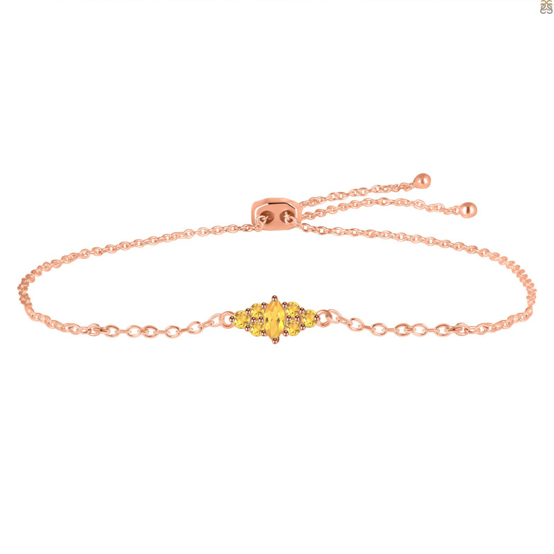 Citrine Bracelet With Adjustable Camera Lock CIT-RDB-142.