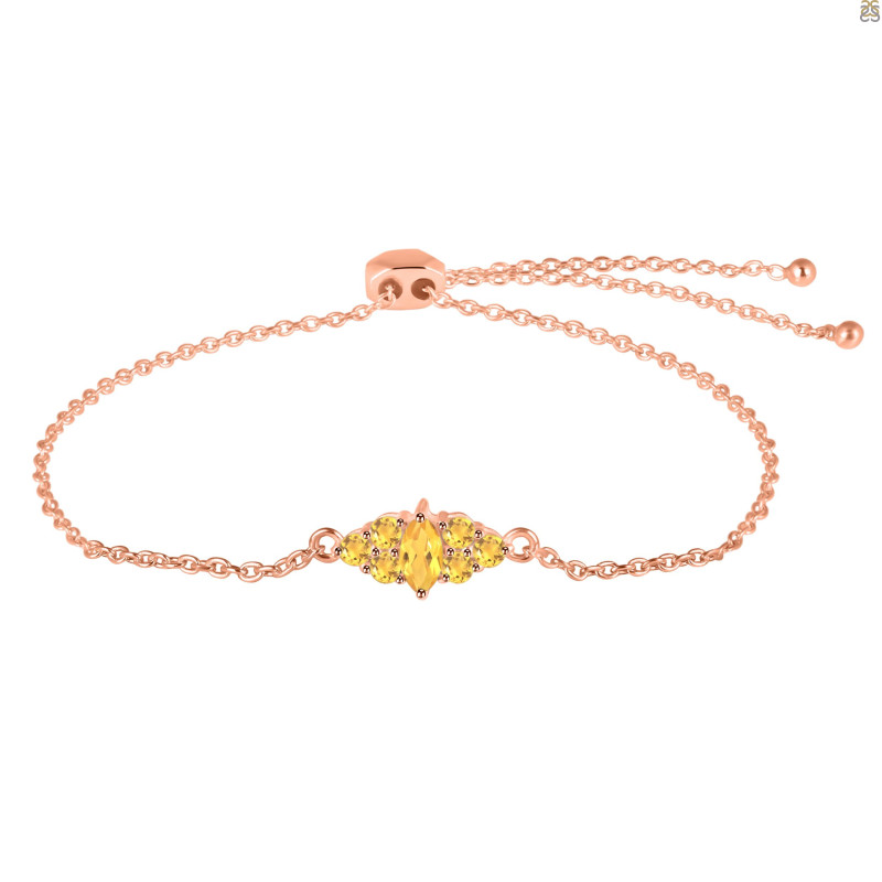 Citrine Bracelet With Adjustable Camera Lock CIT-RDB-142.