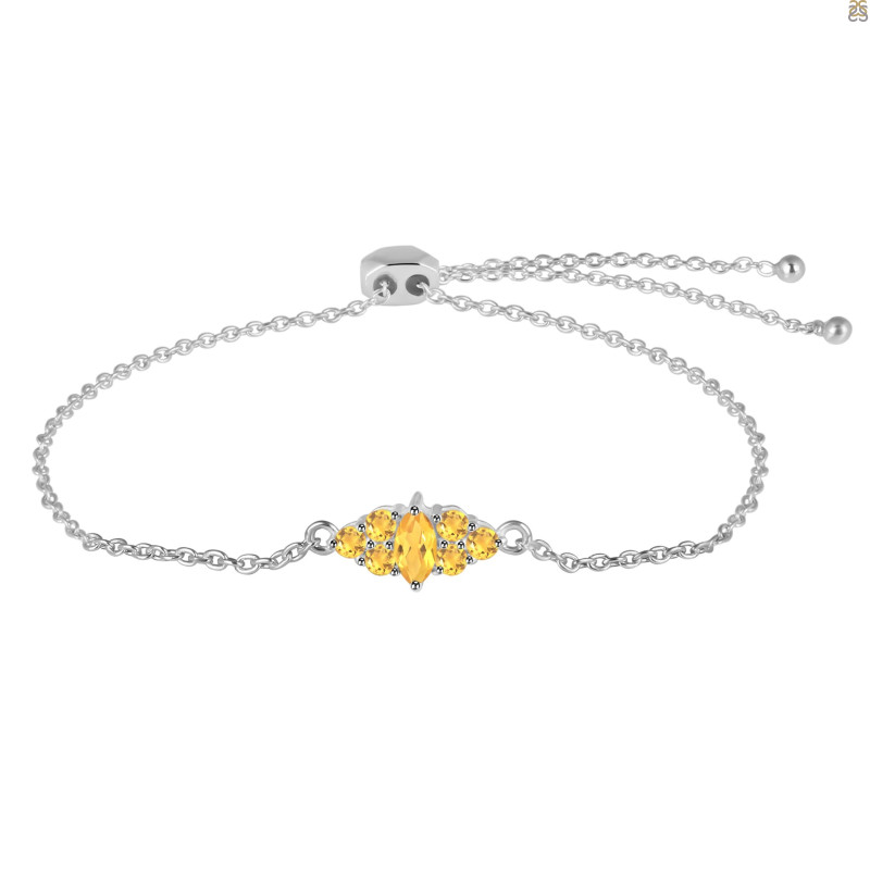 Citrine Bracelet With Adjustable Camera Lock CIT-RDB-142.