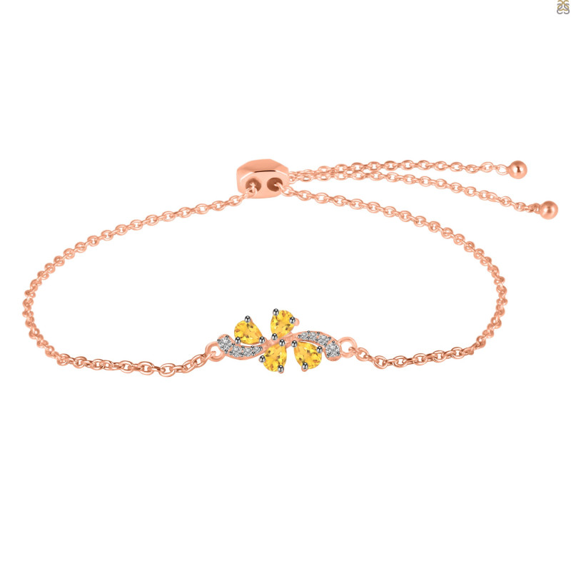 Citrine Bracelet With Adjustable Camera Lock CIT-RDB-148.