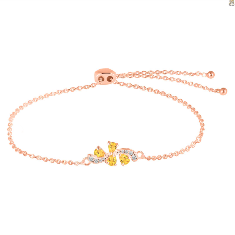 Citrine Bracelet With Adjustable Camera Lock CIT-RDB-148.