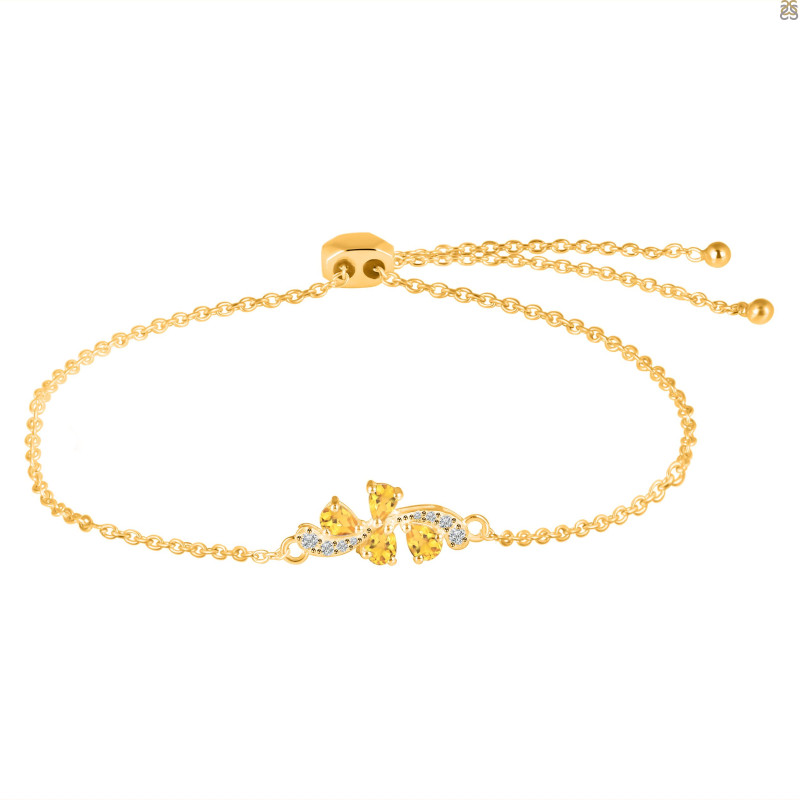 Citrine Bracelet With Adjustable Camera Lock CIT-RDB-148.