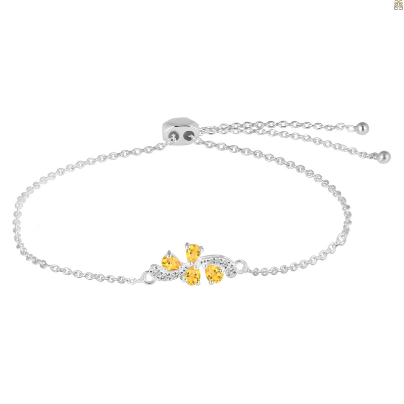Citrine Bracelet With Adjustable Camera Lock CIT-RDB-148.