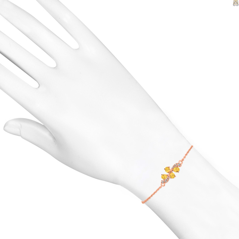 Citrine Bracelet With Adjustable Camera Lock CIT-RDB-148.