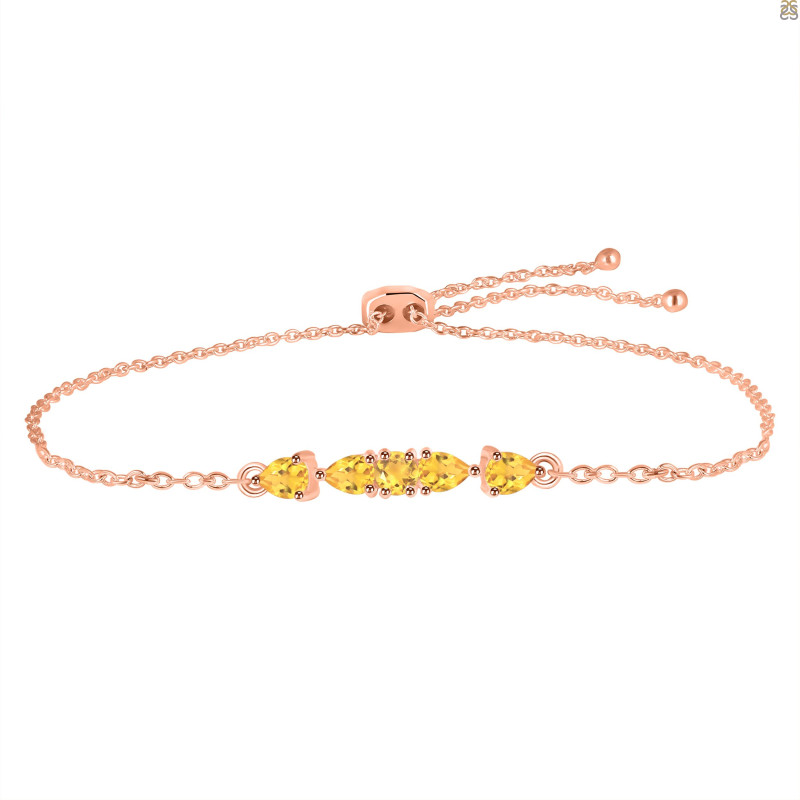 Citrine Bracelet With Adjustable Camera Lock CIT-RDB-150.