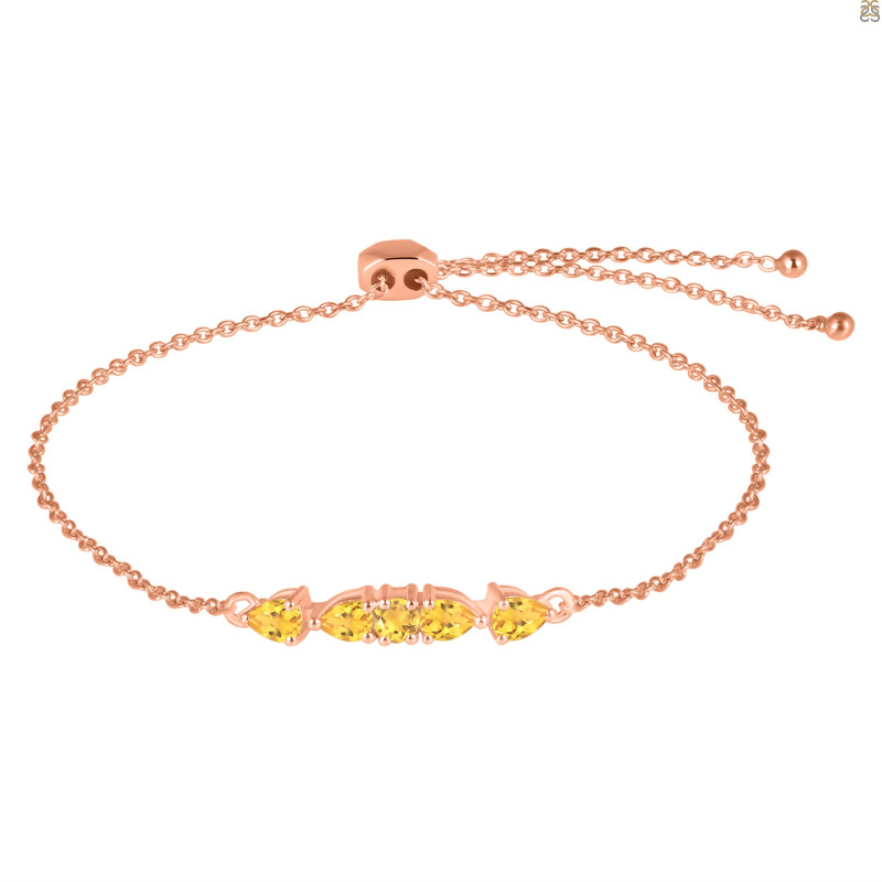 Citrine Bracelet With Adjustable Camera Lock CIT-RDB-150.