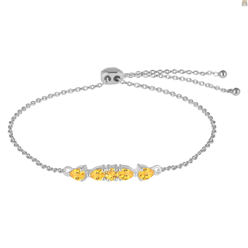 Citrine Bracelet With Adjustable Camera Lock CIT-RDB-150.