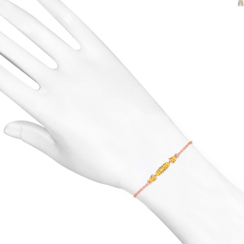 Citrine Bracelet With Adjustable Camera Lock CIT-RDB-150.