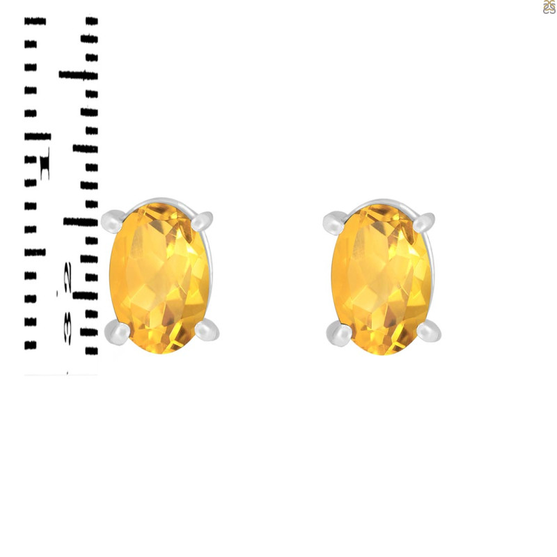 Citrine Stud Earring CIT-RDE-1154.