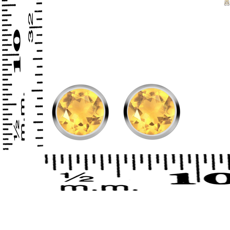 Citrine Stud Earring CIT-RDE-1254.