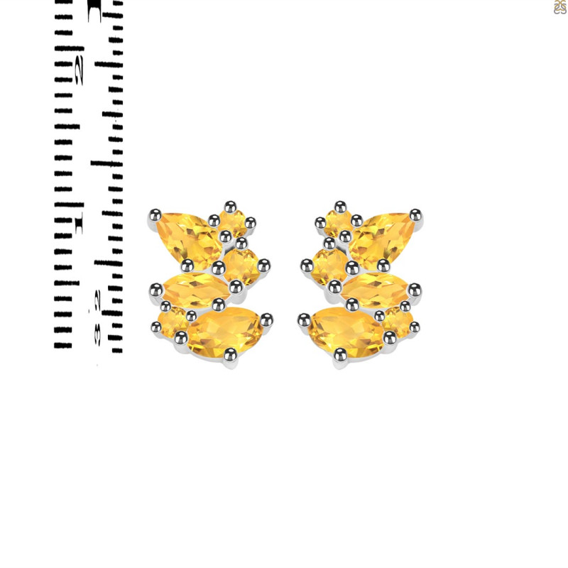 Citrine Stud Earring CIT-RDE-1261.