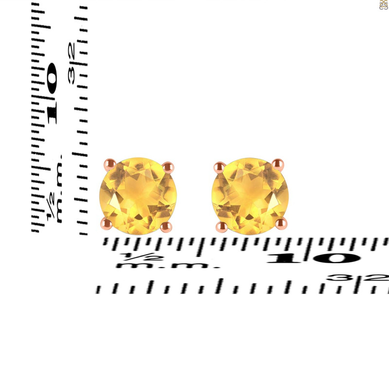 Citrine Stud Earring CIT-RDE-1353.