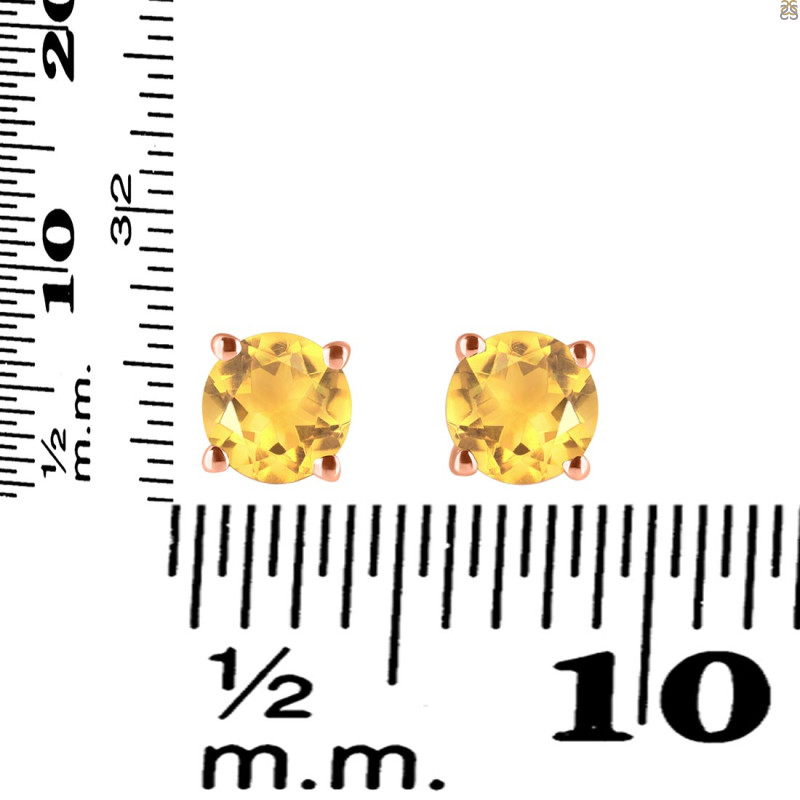 Citrine Stud Earring CIT-RDE-1435.