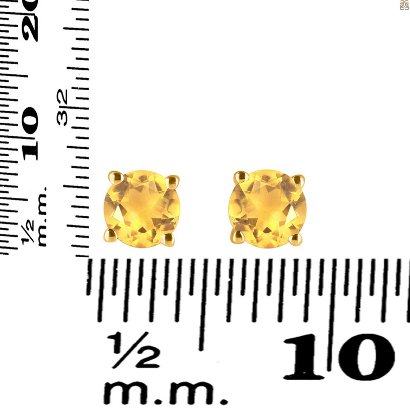 Citrine Stud Earring CIT-RDE-1435.