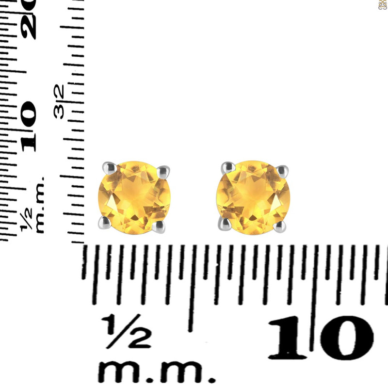 Citrine Stud Earring CIT-RDE-1435.