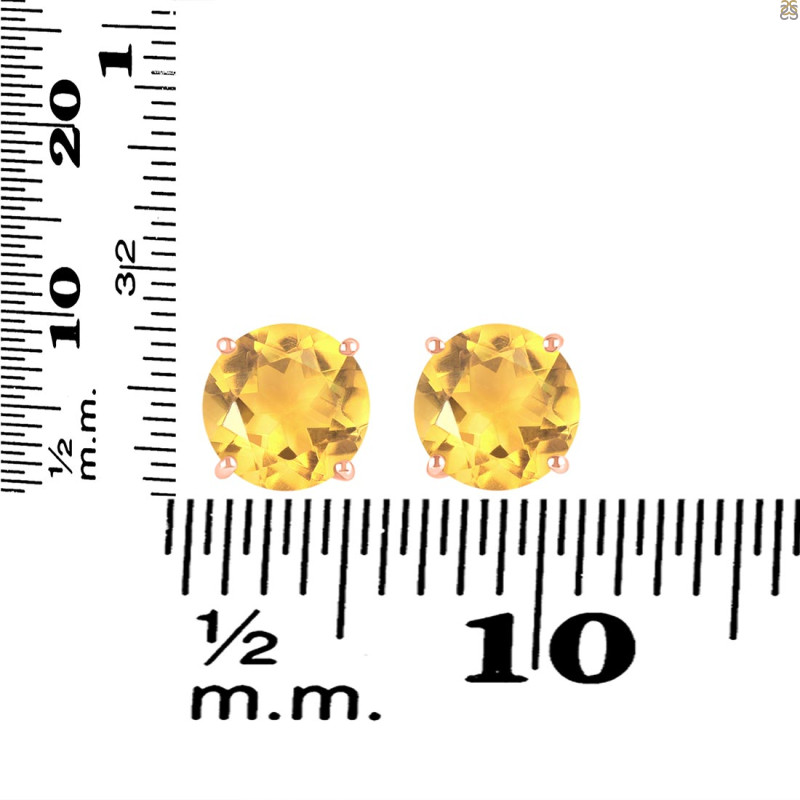 Citrine Stud Earring CIT-RDE-1437.