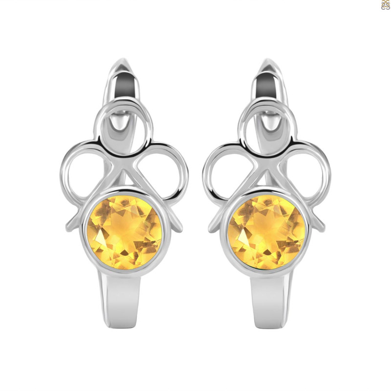 Citrine Stud Earring CIT-RDE-16.
