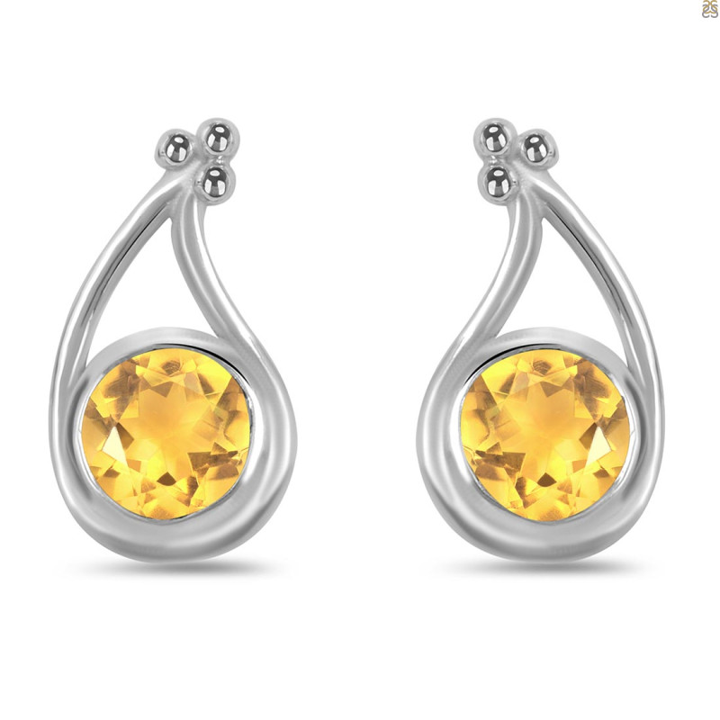 Citrine Stud Earring CIT-RDE-19.