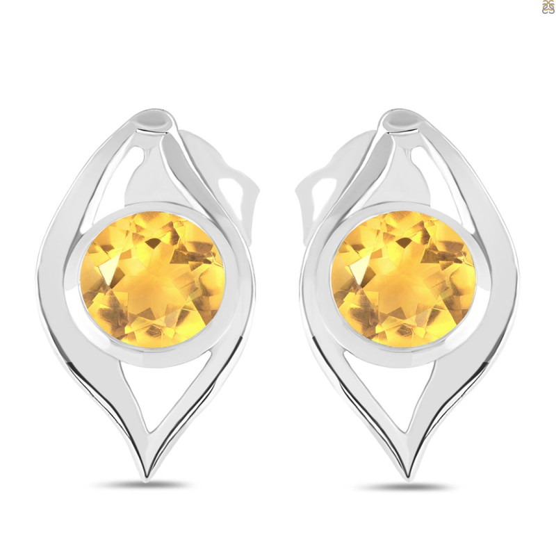 Citrine Stud Earring CIT-RDE-21.