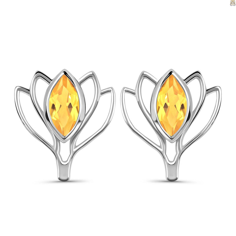 Citrine Stud Earring CIT-RDE-24.