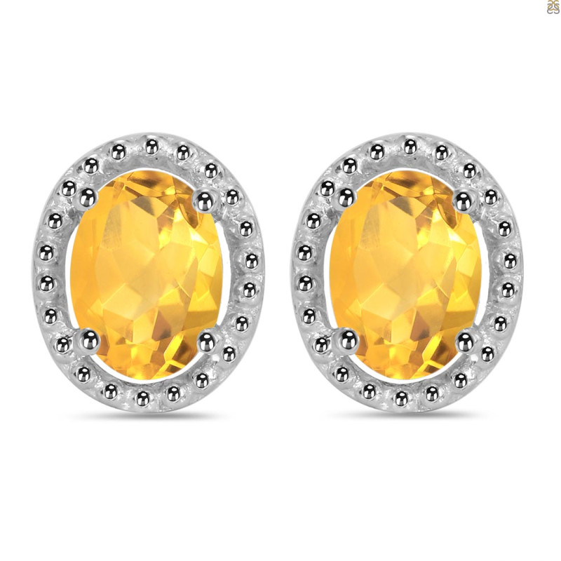 Citrine Stud Earring CIT-RDE-34.
