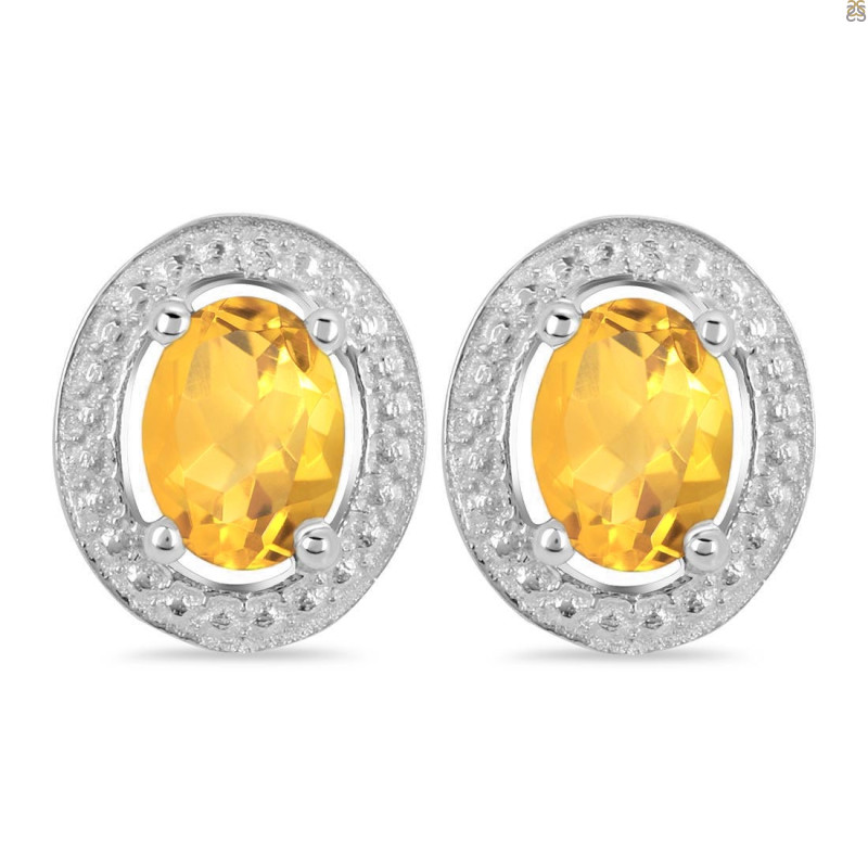 Citrine Stud Earring CIT-RDE-35.