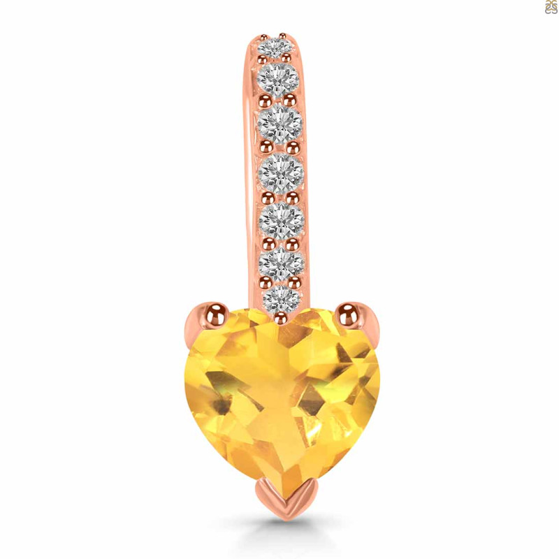 Citrine & White Topaz Pendant CIT-RDP-540.