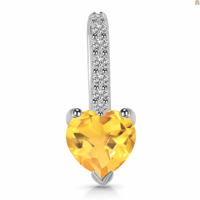 Citrine & White Topaz Pendant CIT-RDP-540.