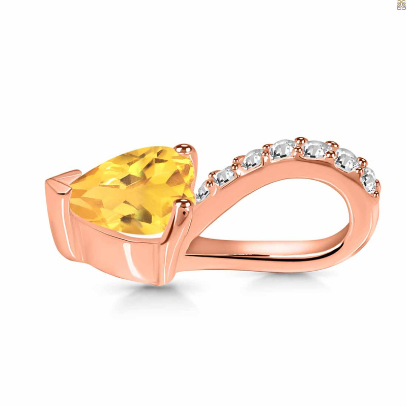 Citrine & White Topaz Pendant CIT-RDP-540.