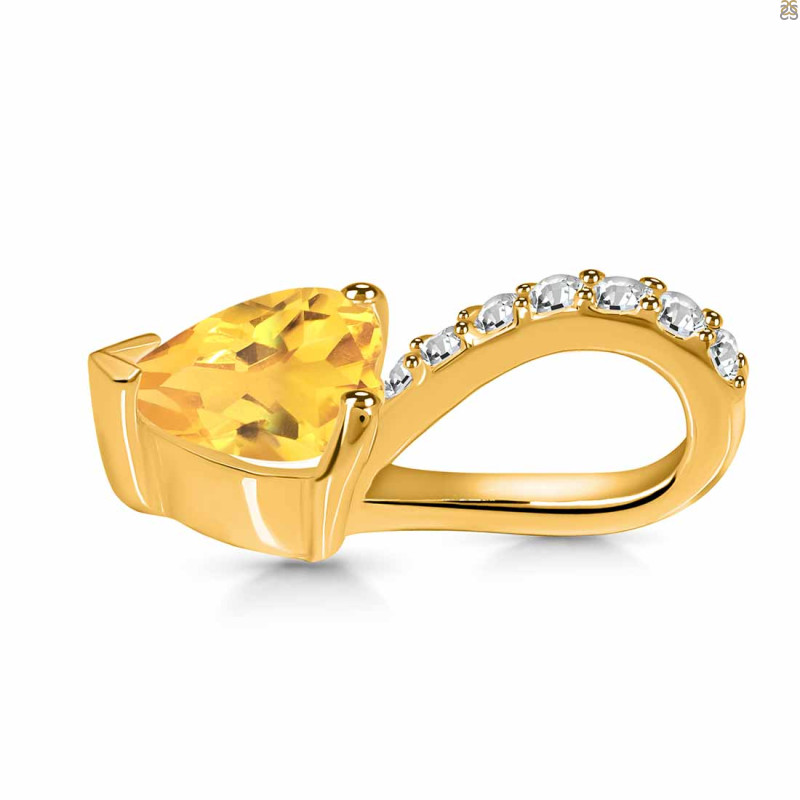 Citrine & White Topaz Pendant CIT-RDP-540.