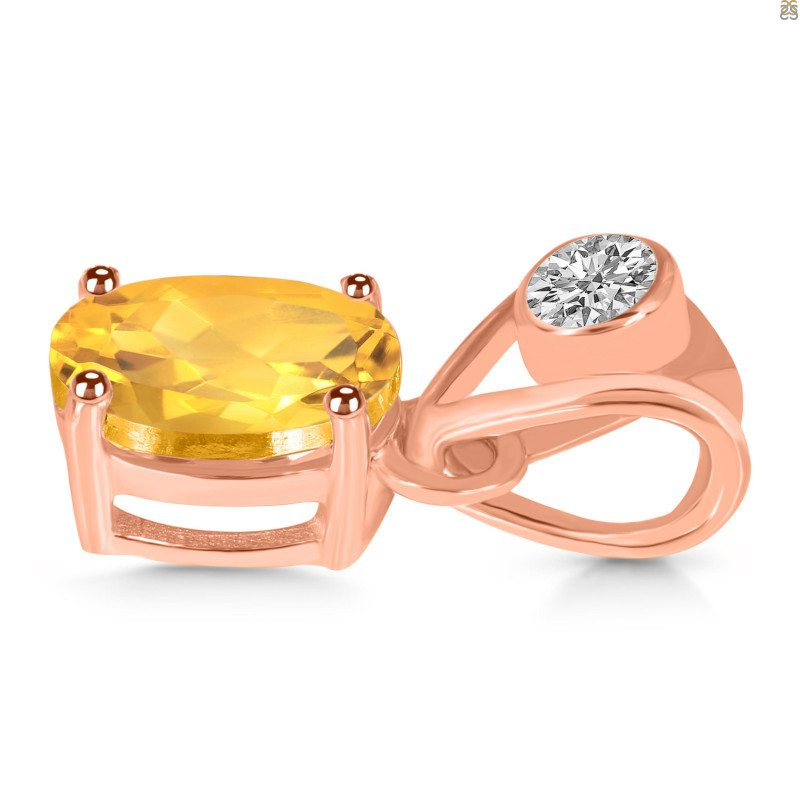 Citrine Pendant CIT-RDP-551-V-LOOP.