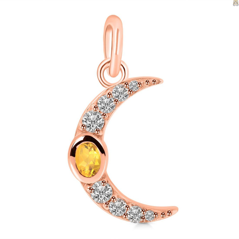 Citrine & White Topaz Pendant CIT-RDP-691.