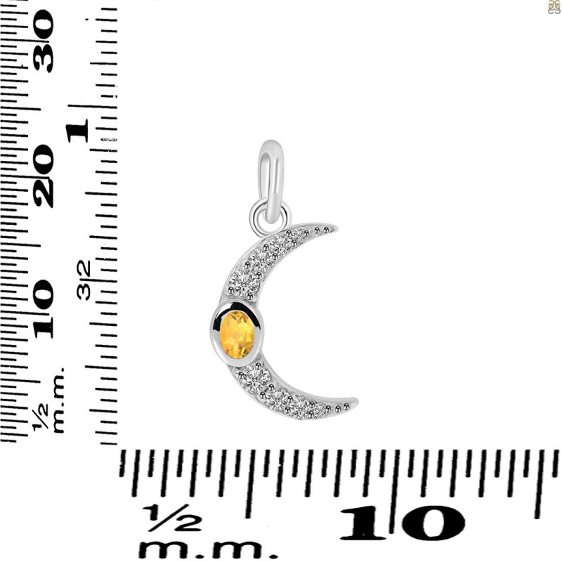 Citrine & White Topaz Pendant CIT-RDP-691.