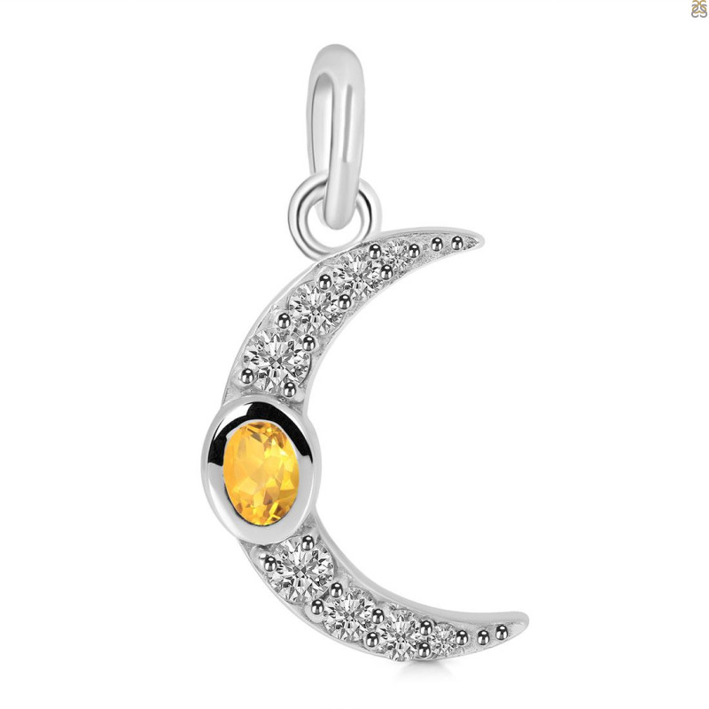 Citrine & White Topaz Pendant CIT-RDP-691.