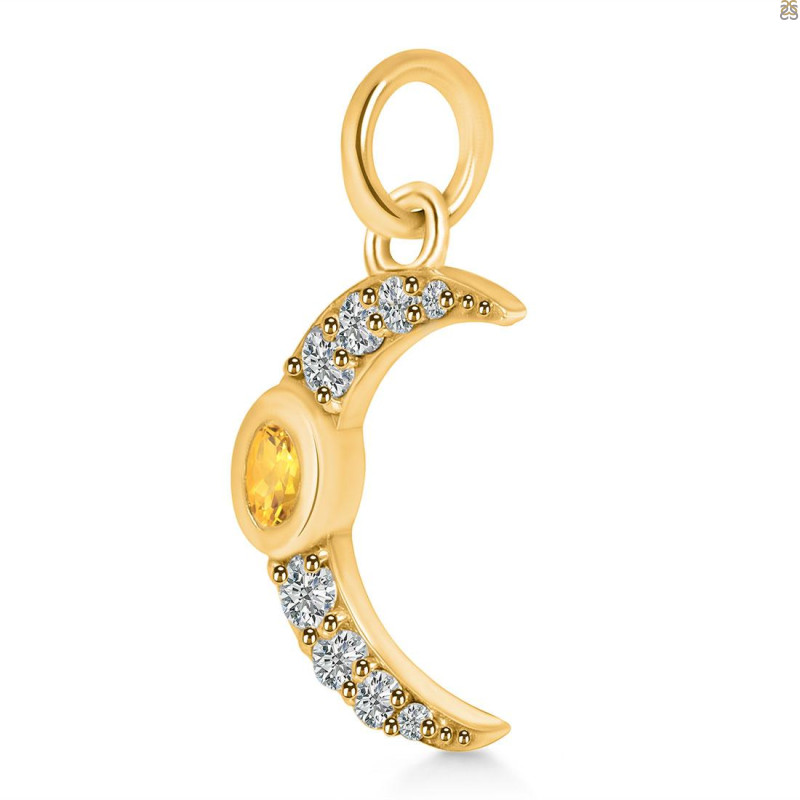 Citrine & White Topaz Pendant CIT-RDP-691.