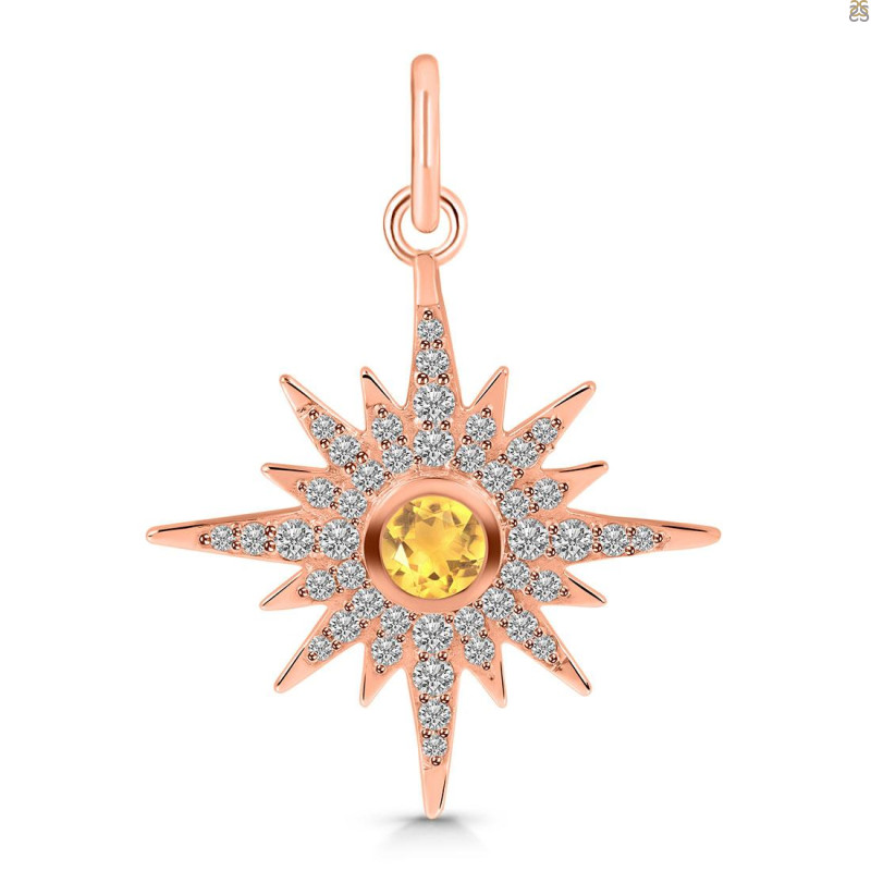 Citrine & White Topaz Pendant CIT-RDP-693.