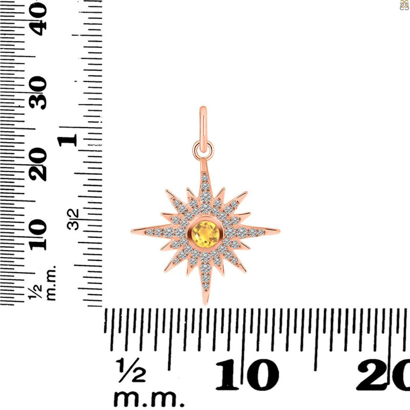 Citrine & White Topaz Pendant CIT-RDP-693.