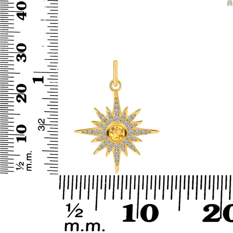 Citrine & White Topaz Pendant CIT-RDP-693.