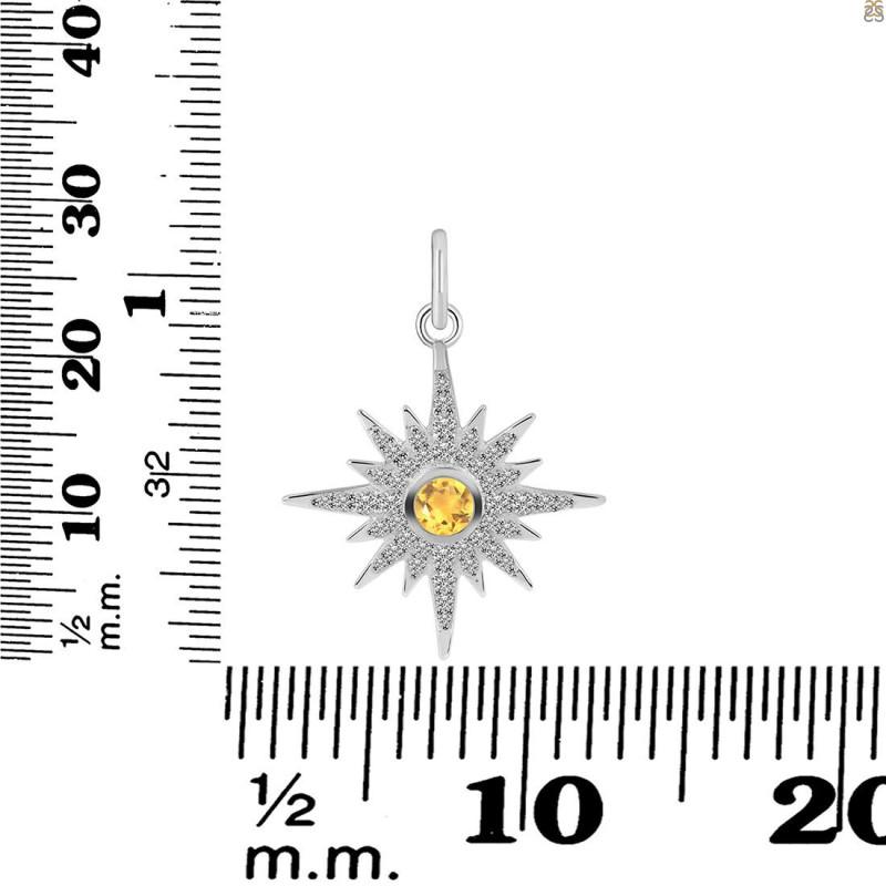 Citrine & White Topaz Pendant CIT-RDP-693.