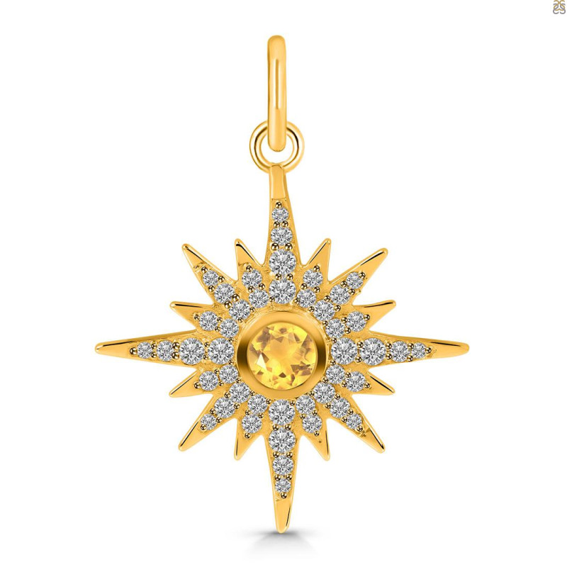 Citrine & White Topaz Pendant CIT-RDP-693.