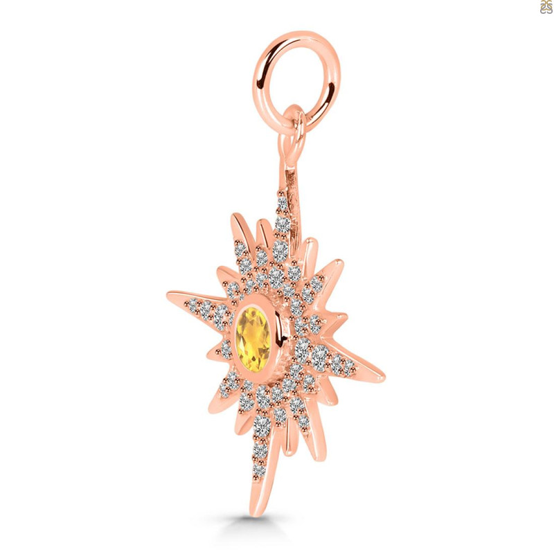 Citrine & White Topaz Pendant CIT-RDP-693.
