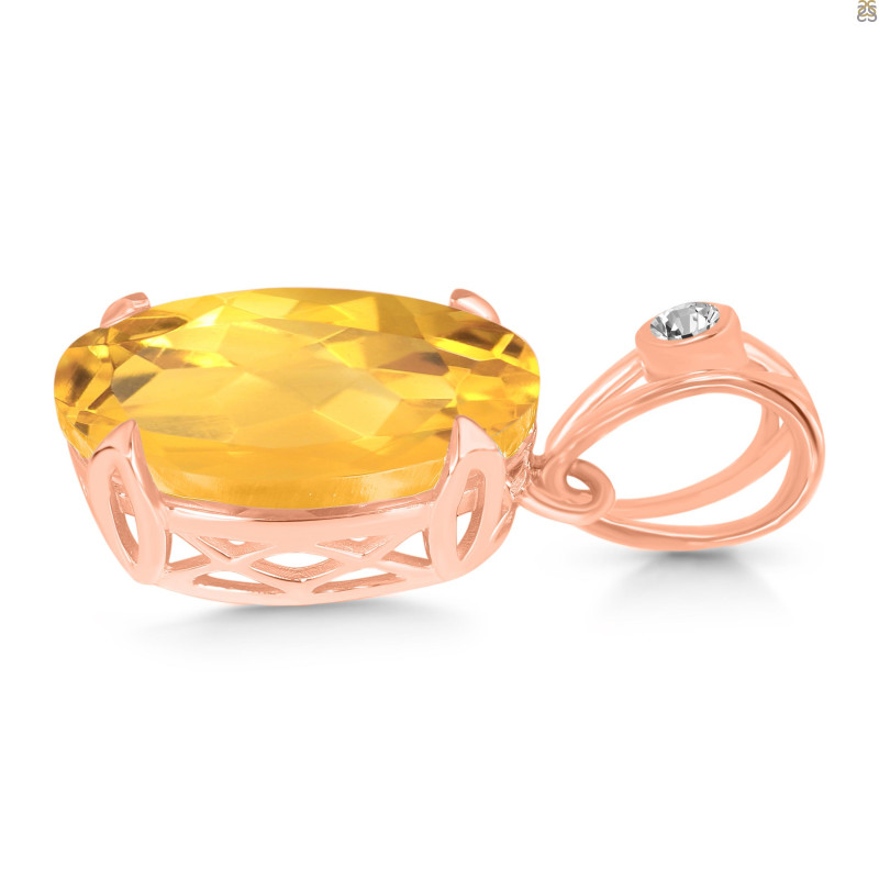 Citrine Pendant CIT-RDP-744-V-LOOP.