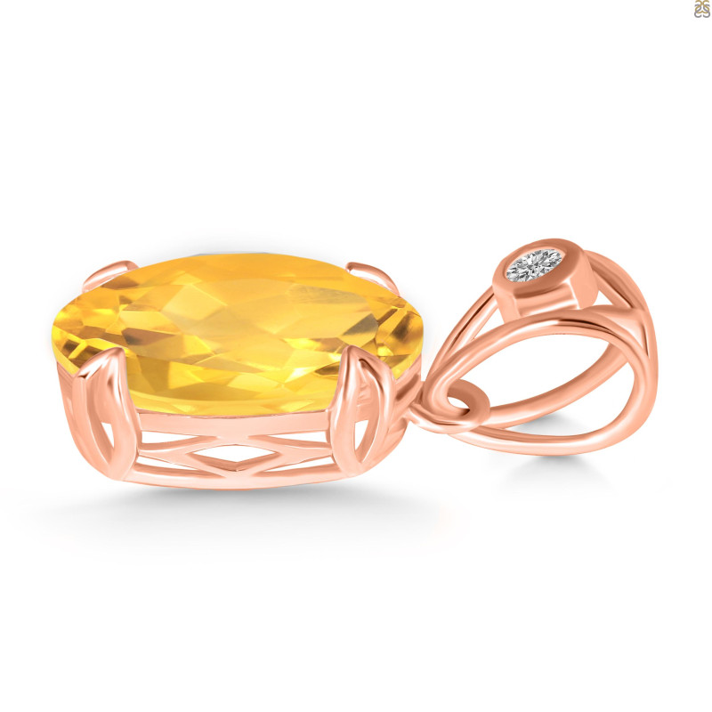 Citrine Pendant CIT-RDP-745-V-LOOP.