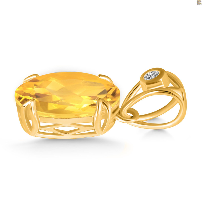 Citrine Pendant CIT-RDP-745-V-LOOP.