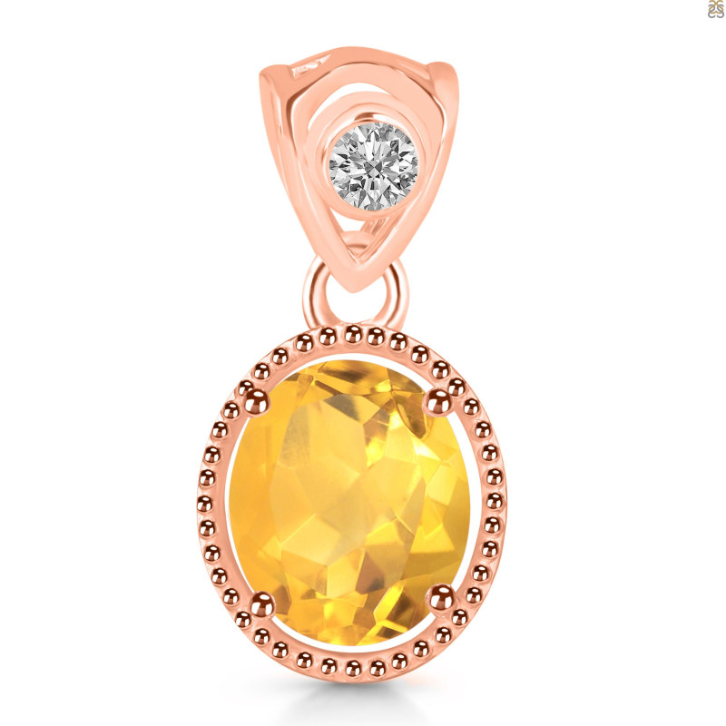 Citrine Pendant CIT-RDP-755-V-LOOP.